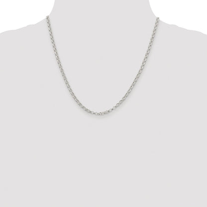 Sterling Silver Rhodium-plated 3.5mm Rolo Chain