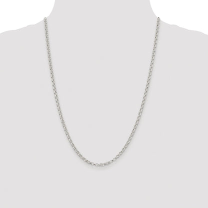 Sterling Silver Rhodium-plated 3.5mm Rolo Chain