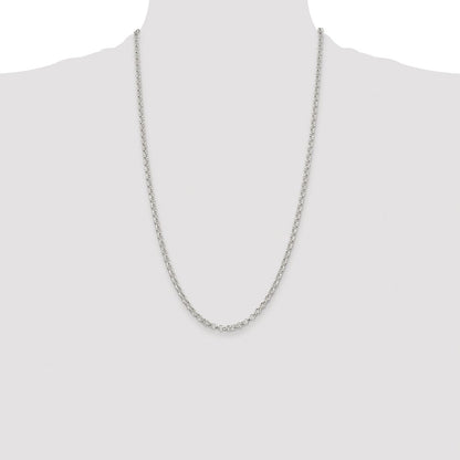 Sterling Silver Rhodium-plated 3.5mm Rolo Chain