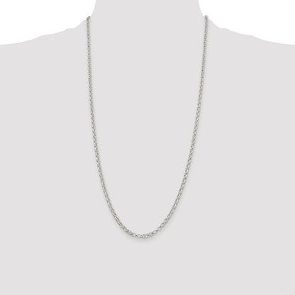 Sterling Silver Rhodium-plated 3.5mm Rolo Chain