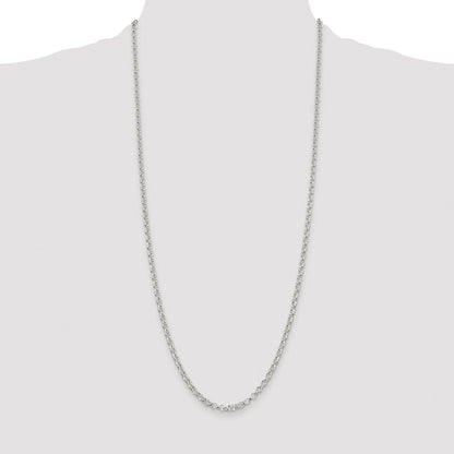Sterling Silver Rhodium-plated 3.5mm Rolo Chain