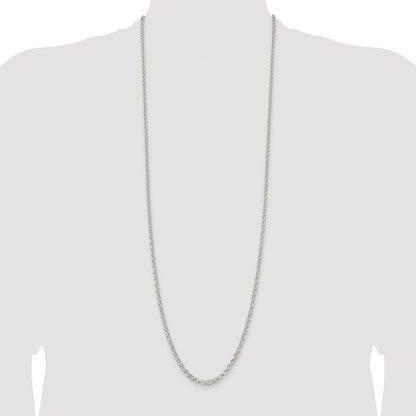 Sterling Silver Rhodium-plated 3.5mm Rolo Chain