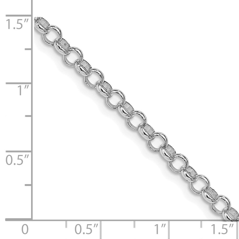 Sterling Silver Rhodium-plated 4mm Rolo Chain