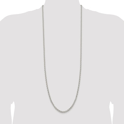 Sterling Silver Rhodium-plated 4mm Rolo Chain
