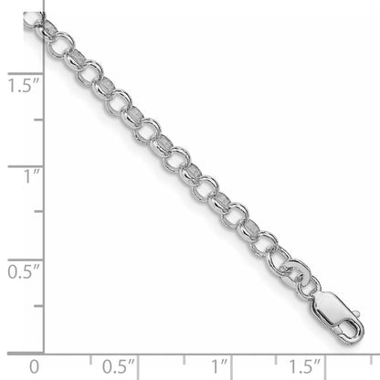 Sterling Silver Rhodium-plated 4mm Rolo Chain