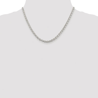 Sterling Silver Rhodium-plated 4.6mm Rolo Chain