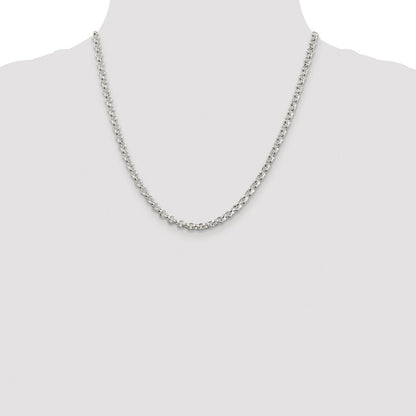 Sterling Silver Rhodium-plated 4.6mm Rolo Chain