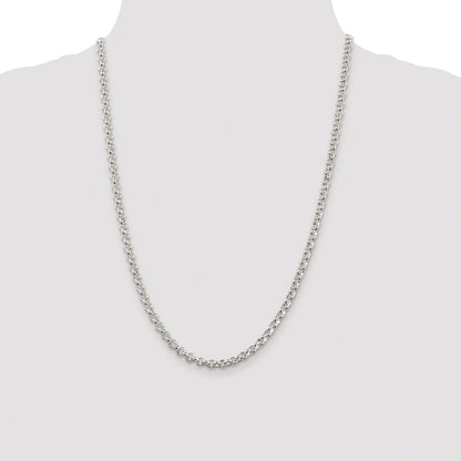 Sterling Silver Rhodium-plated 4.6mm Rolo Chain
