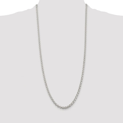 Sterling Silver Rhodium-plated 4.6mm Rolo Chain