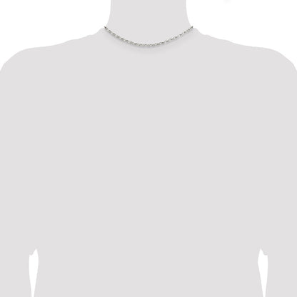 Sterling Silver 2.5mm Oval Fancy Rolo Chain