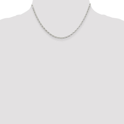 Sterling Silver 2.5mm Oval Fancy Rolo Chain