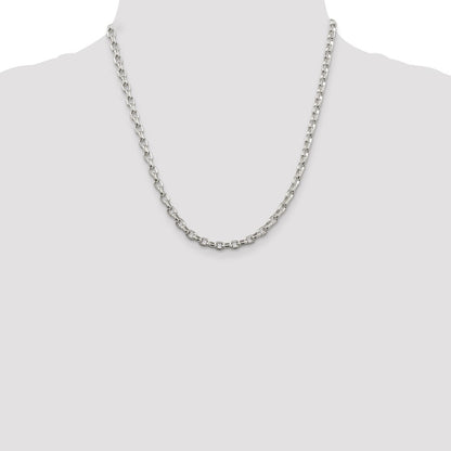 Sterling Silver 4.4mm Oval Fancy Rolo Chain