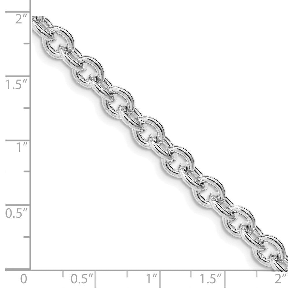 Sterling Silver Rhodium-plated 6.1mm Cable Chain