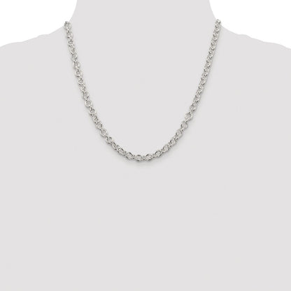 Sterling Silver Rhodium-plated 6.1mm Cable Chain
