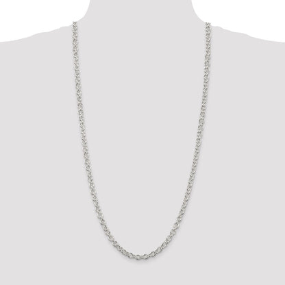 Sterling Silver Rhodium-plated 6.1mm Cable Chain