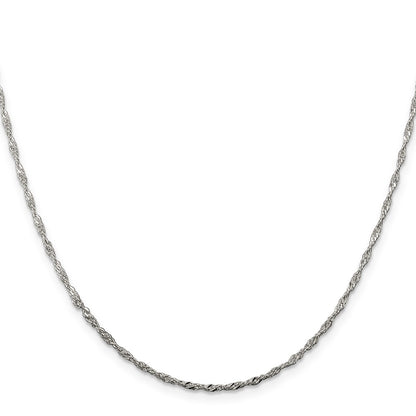 Sterling Silver 1.75mm Singapore Chain w/2in ext.