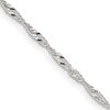 Sterling Silver 1.75mm Singapore Chain w/4in ext.