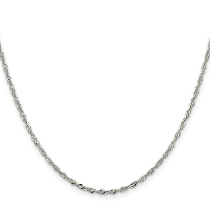 Sterling Silver 2mm Singapore Chain w/2in ext.