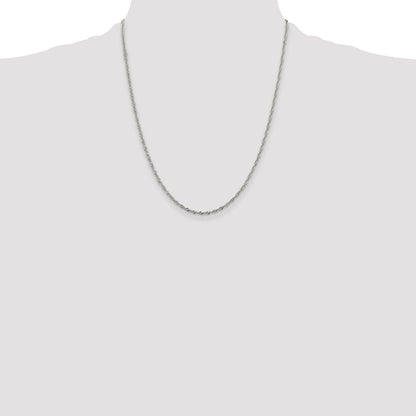 Sterling Silver 2mm Singapore Chain w/4in ext.