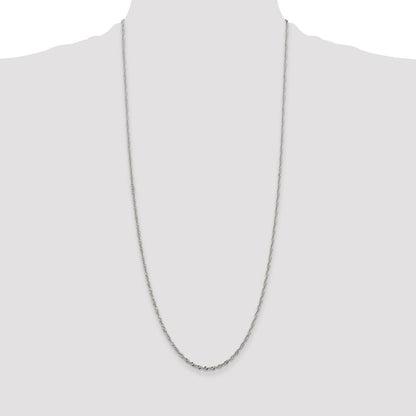 Sterling Silver 2mm Singapore Chain Anklet