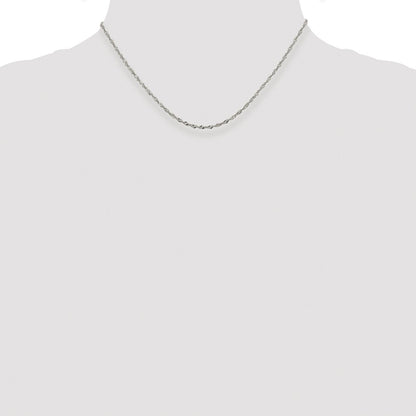 Sterling Silver Rhodium-plated 2mm Singapore Chain