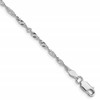 Sterling Silver Rhodium-plated 2mm Singapore Chain
