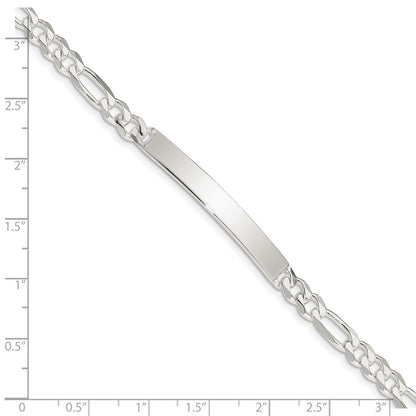 Sterling Silver Figaro Link ID Bracelet