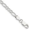 Sterling Silver 4mm Pav Flat Figaro Chain
