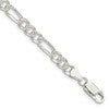 Sterling Silver 5.5mm Pav Flat Figaro Chain
