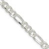 Sterling Silver 5.5mm Pave Flat Figaro Chain