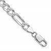 Sterling Silver Rhodium-plated 6.75mm Pav Flat Figaro Chain
