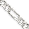 Sterling Silver 7.0mm Pav Flat Figaro Chain