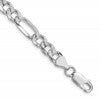 Sterling Silver Rhodium-plated 7.25mm Pav Flat Figaro Chain