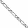 Sterling Silver Rhodium-plated 7.25mm Pav Flat Figaro Chain