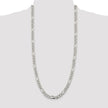Sterling Silver Rhodium-plated 8mm Pav Flat Figaro Chain