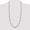 Sterling Silver Rhodium-plated 8mm Pav Flat Figaro Chain