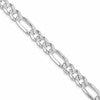 Sterling Silver Rhodium-plated 8mm Pav Flat Figaro Chain