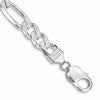 Sterling Silver Rhodium-plated 9.5mm Pav Flat Figaro Chain