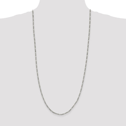 Sterling Silver 2.5mm Figaro Chain