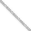 Sterling Silver Rhodium-plated 2.5mm Figaro Chain