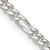 Sterling Silver 2.85mm Figaro Chain