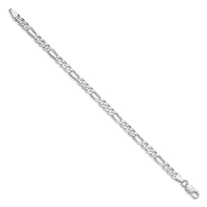 Sterling Silver Rhodium-plated 5.25mm Figaro Chain