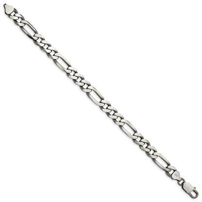 Sterling Silver Antiqued 7.75mm Figaro Chain