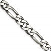 Sterling Silver Antiqued 7.75mm Figaro Chain