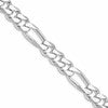 Sterling Silver Rhodium-plated 10.75mm Figaro Chain