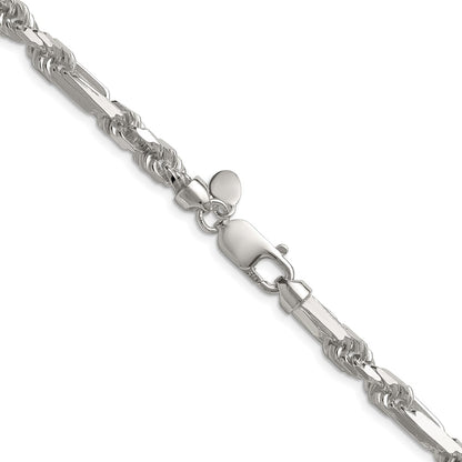 Sterling Silver 6mm D/C Figarope Chain