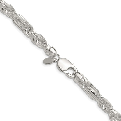 Sterling Silver 7mm D/C Figarope Chain