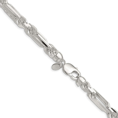 Sterling Silver 8mm D/C Figarope Chain