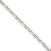 Sterling Silver D/C 2mm 3 Short Plus 1 Long Cable Link Chain