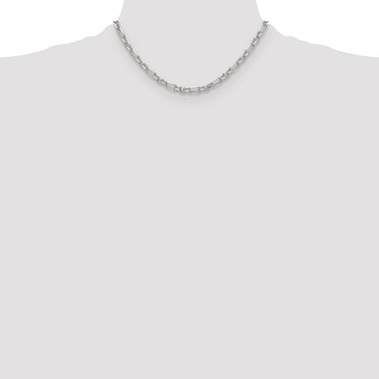 Sterling Silver D/C 4.5mm 3 Short Plus 1 Long Cable Link Chain